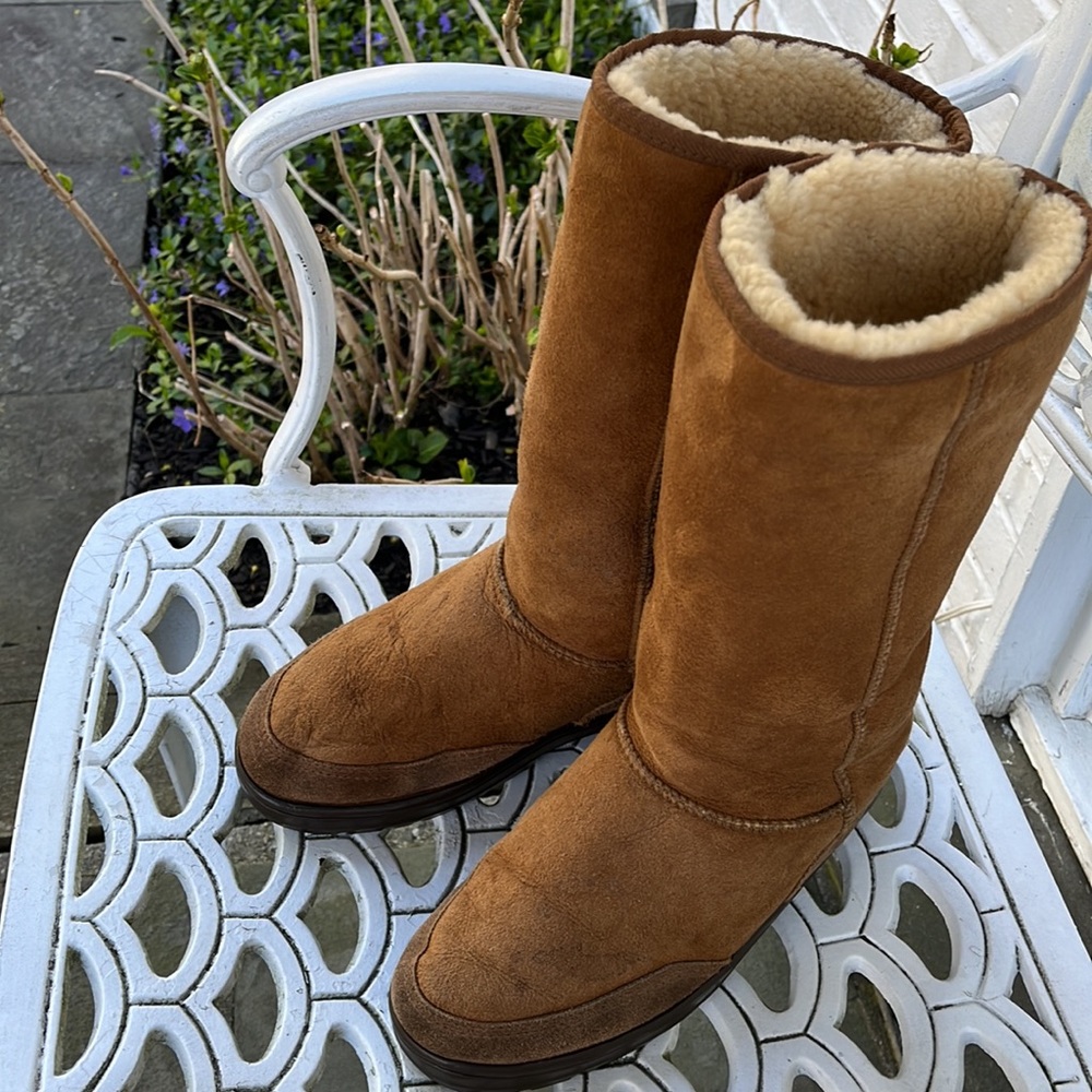 Ugg Ultimate Tall Tasman Braid 5245 Chestnut Boots EUC - Picture 6 of 13